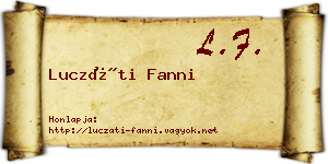 Luczáti Fanni névjegykártya